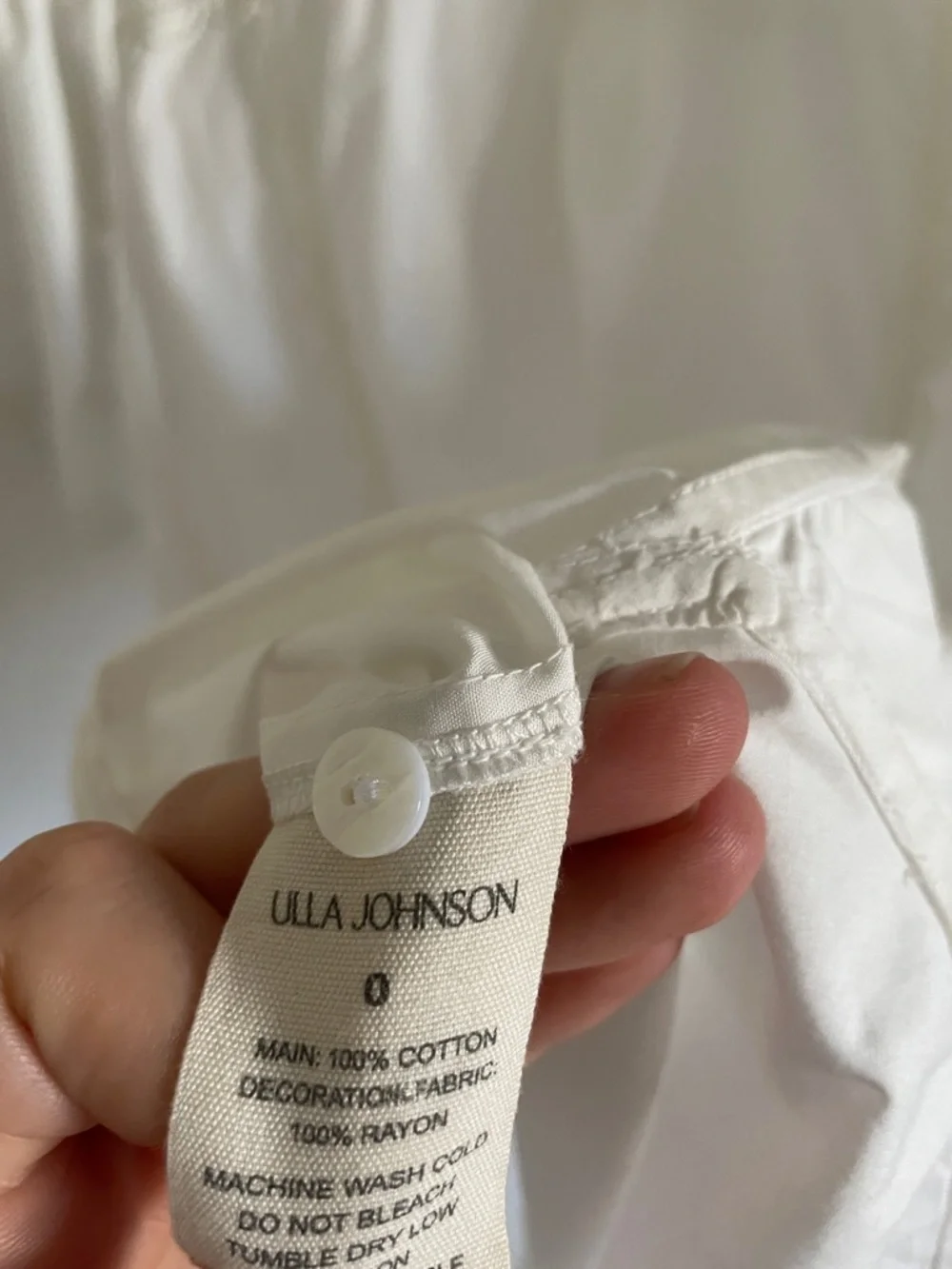 Ulla Johnson Diyana Tunic Dress Women’s Size 0 Lace Cotton Cowrie‎ White NWT